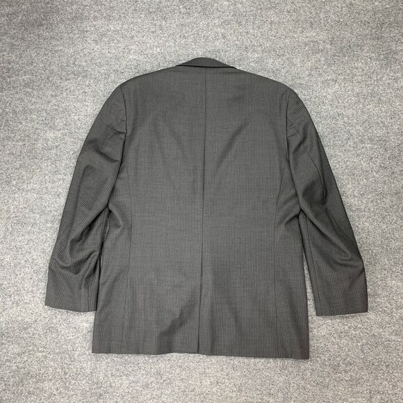 Ralph by Ralph Lauren Blazer Mens 41R Charcoal Grey Wool Shoulder Pads Striped - Picture 9 of 12
